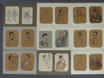 42 Zeichnungen und Aquarelle, Deutsch um 1900 - Arte, antiquariato e gioielli