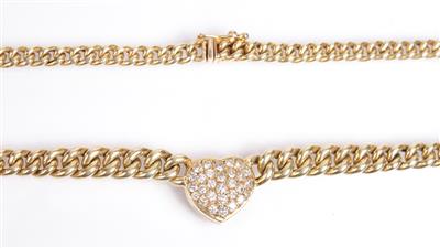 Diamantcollier zus. ca. 0,55 ct - Arte e antiquariato