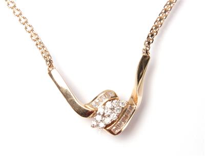 Brillant-Diamantcollier zus. ca. 0,85 ct - Umění, starožitnosti, šperky