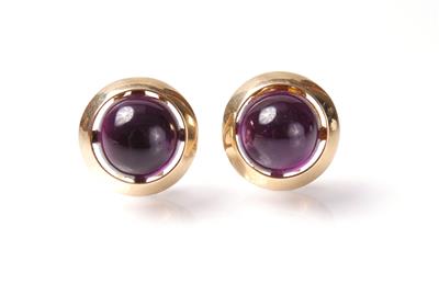 2 Amethyst-Ohrsteckclipse - Antiques, art and jewellery