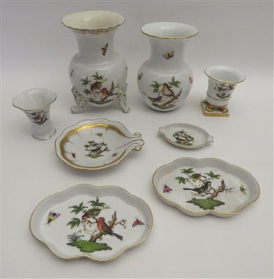 4 veschiedene Vase, 3 Schälchen, 1 kleiner Ascher, Fa. Herend, Ungarn 2. Hälfte 20. Jhdt. - Antiques, art and jewellery