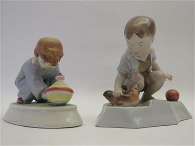 Zwei Figuren: Spielende Kinder, 2. Drittel 20. Jahrhundert - Arte, antiquariato e gioielli