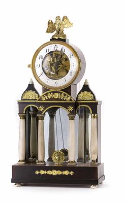 Biedermeier-Kommodenuhr mit Automat um 1820 - Antiques, art and jewellery