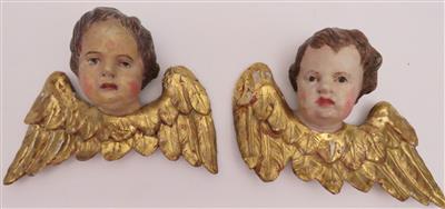 Paar geflügelte Engelsköpfe im Barockstil, 20. Jahrhundert - Kunst, Antiquitäten und Schmuck
