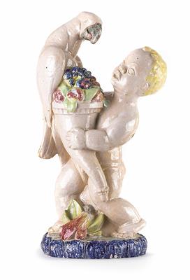 Putto mit Füllhorn und Papagei, Carl Kahl (geboren 1891 Flensburg), 1. Viertel 20. Jahrhundert - Antiques, art and jewellery