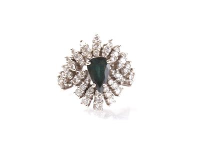 Brillant Saphirring zus. ca. 1 ct - Kunst, Antiquitäten und Schmuck