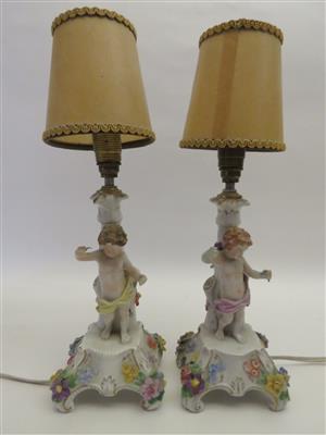 Zwei Nachttischlampen mit Puttofiguren - Antiques, art and jewellery