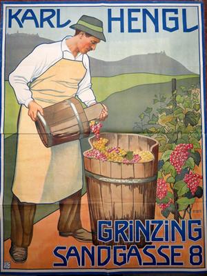 Heurigen-Werbeplakat um 1900/20 - Schmuck, Kunst und Antiquitäten