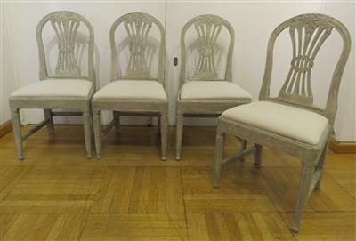 Vier neoklassizistische Sessel im Louis-Seize-Stil, 19./20. Jahrhundert - Schmuck, Kunst und Antiquitäten