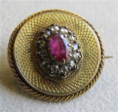 Diamantrautenbrosche - Jewellery, antiques and art