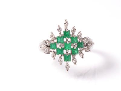 Diamant Smaragdring - Gioielli, arte e antiquariato