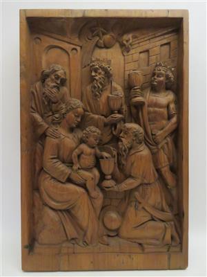 Relief "Anbetung der Heiligen drei Könige", 20. Jahrhundert - Schmuck, Kunst und Antiquitäten