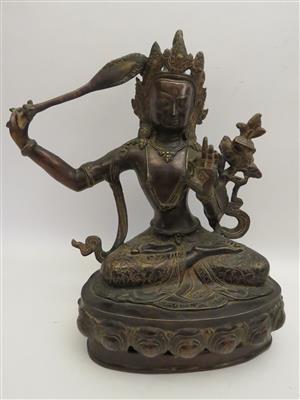 Seltene Figur einer sitzenden blauen Tara (Bodhisattvi) - Jewellery, antiques and art