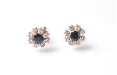 2 Diamant Saphirohrstecker zus. ca. 0,50 ct - Jewellery, antiques and art
