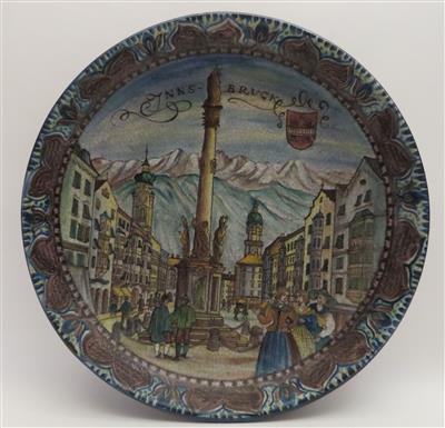 Wandteller "Innsbruck", Fa. Schleiss, Gmunden um 1950 - Schmuck, Kunst und Antiquitäten
