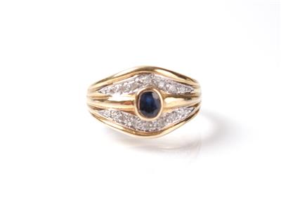 Diamant-Saphirring - Jewellery, antiques and art