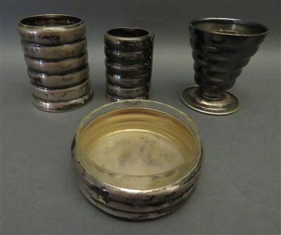 4 verschiedene Silberobjekte,1. Drittel 20. Jhdt. - Schmuck, Kunst und Antiquitäten