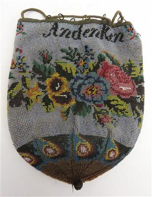 Andenken-Perlbeutel, 19. Jahrhundert - Schmuck, Kunst und Antiquitäten