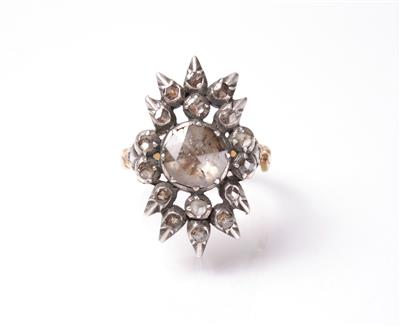 Diamantrautendamenring - Jewellery, antiques and art
