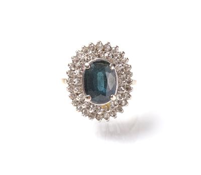 Diamant-Saphirring zus. ca. 0,60 ct - Jewellery, antiques and art