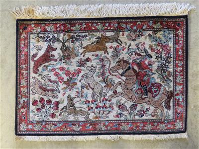 Ghom Seide, ca. 54 x 79 cm, Zentralpersien (Iran) - Jewellery, antiques and art