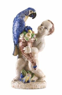 Putto mit Füllhorn und Papagei, Carl Kahl - Jewellery, antiques and art