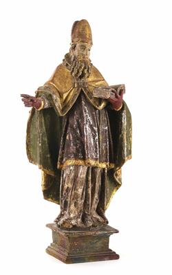 Hl. Bischof mit Buch - Hl. Augustinus?, 17. Jahrhundert - Klenoty, umění a starožitnosti