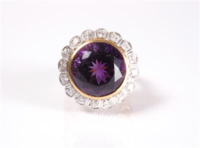 Brillant-Amethystring zus. ca. 0,70 ct - Jewellery