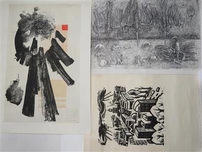 3 Grafiken: Rudolf Dimai; Anton Thuswaldner; Werner Otte - Dipinti