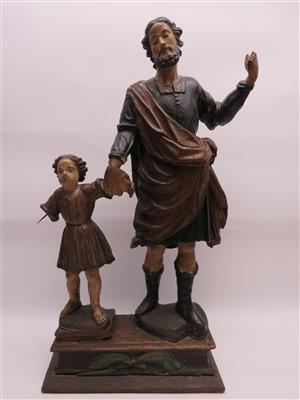 Hl. Joseph mit Jesusknaben, 18. Jahrhundert - Klenoty, umění a starožitnosti