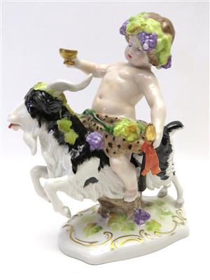 Bacchus auf Ziegenbock, Entwurf Felix Zeh, Porzellanmanufaktur Kister, Scheibe-Alsbach, Thüringen um 1970 - Schmuck, Kunst und Antiquitäten