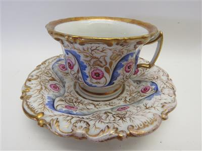 Sammeltasse mit Untertasse, Elbogen, Böhmen um 1840 - Gioielli, arte e antiquariato