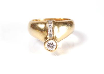 Brillant-Diamantdamenring zus. ca. 0,40 ct - Jewellery, antiques and art