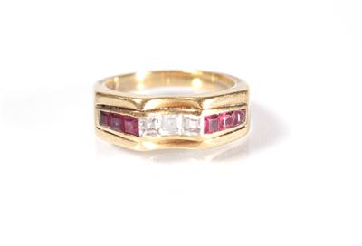 Diamant-Rubinring - Jewellery, antiques and art