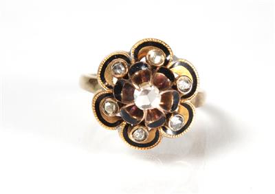 Diamantrautendamenring - Jewellery, antiques and art