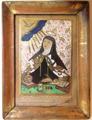 Klosterarbeit "Hl. Teresa von Avila", 19. Jahrhundert - Gioielli, arte e antiquariato