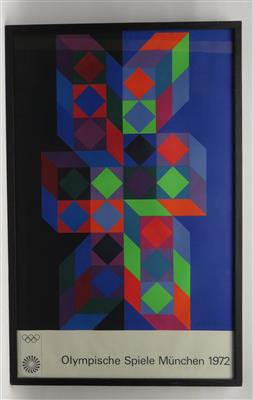 Werbeplakat Olympische Spiele München 1972 nach Victor Vasarely - Gioielli, arte e antiquariato