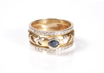 Diamant-Saphirring - Jewellery, antiques and art