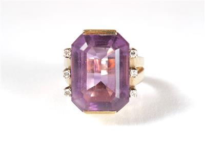 Diamant-Amethystring - Schmuck, Kunst und Antiquitäten