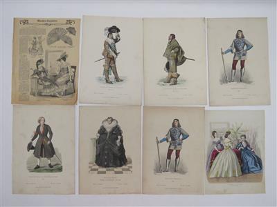 Konvolut Kostüme und Mode, Ende 19. Jahrhundert - Klenoty, umění a starožitnosti