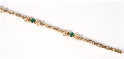 Brillant-Smaragdarmkette zus. ca. 0,40 ct - Jewellery