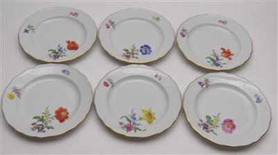 6 Speiseteller, Meissen, um 1970/80 - Gioielli, arte e antiquariato