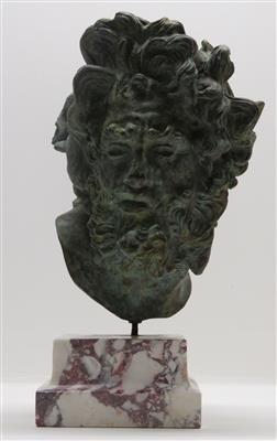 Bronzekopf "Faun", in der Art römischer Antike, 20. Jahrhundert - Schmuck, Kunst und Antiquitäten