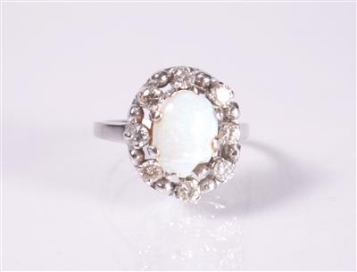 Brillant-Opalring zus. ca. 0,55 ct - Gioielli, arte e antiquariato