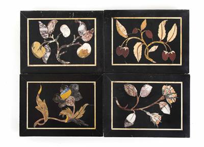 Satz von acht Pietra-Dura-Bildplatten, 20. Jahrhundert - Schmuck, Kunst und Antiquitäten