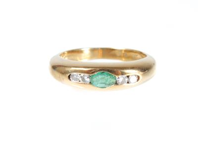 Brillant-Smaragdring - Gioielli, arte e antiquariato