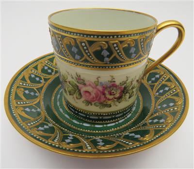 Tasse mit Untertasse, Frankreich Ende 19. Jahrhundert - Gioielli, arte e antiquariato