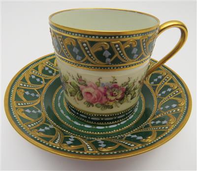 Tasse mit Untertasse, Frankreich Ende 19. Jahrhundert - Jewellery, antiques and art