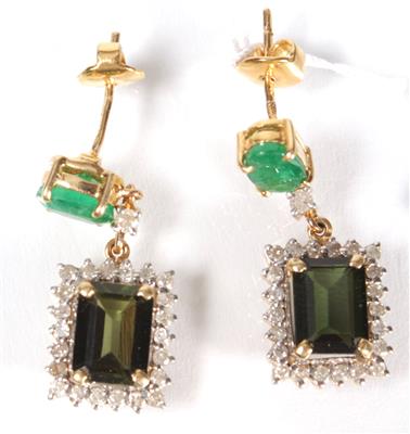 2 Diamantohrsteckgehänge zus.0,59 ct - Jewellery, antiques and art