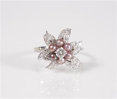 Brillant-Diamantdamenring zus. ca. 0,85 ct - Art, antiques and jewellery
